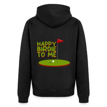 Happy Birdie To Me - Unisex Premium Organic Zip Hoodie - black - Back - Nico (187cm)