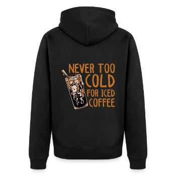 Jamais trop froid pour le café glacé 4 - Veste à capuche bio Premium Unisexe - noir - Dos - Nico (187cm)