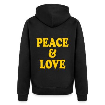 Peace and love - Veste à capuche bio Premium Unisexe - noir - Dos - Nico (187cm)