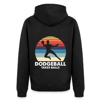 Dodgeball for Dodgeball Player and Gaga Ball - Unisex Premium Organic Zip Hoodie - black - Back - Nico (187cm)