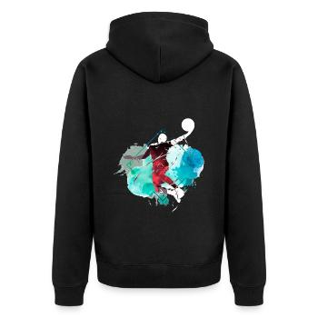 Basketteur Basketteur Dunking Splash Coloré - Veste à capuche bio Premium Unisexe - noir - Dos - Nico (187cm)