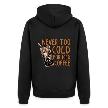 Jamais trop froid pour le café glacé 4 - Veste à capuche bio Premium Unisexe - noir - Dos - Nico (187cm)