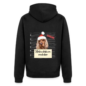 Weihnachtsbaum Umschubser Englischer Cocker Spanie - Unisex Premium Bio Zip Hoodie - Schwarz - Hinten - Nico (187cm)