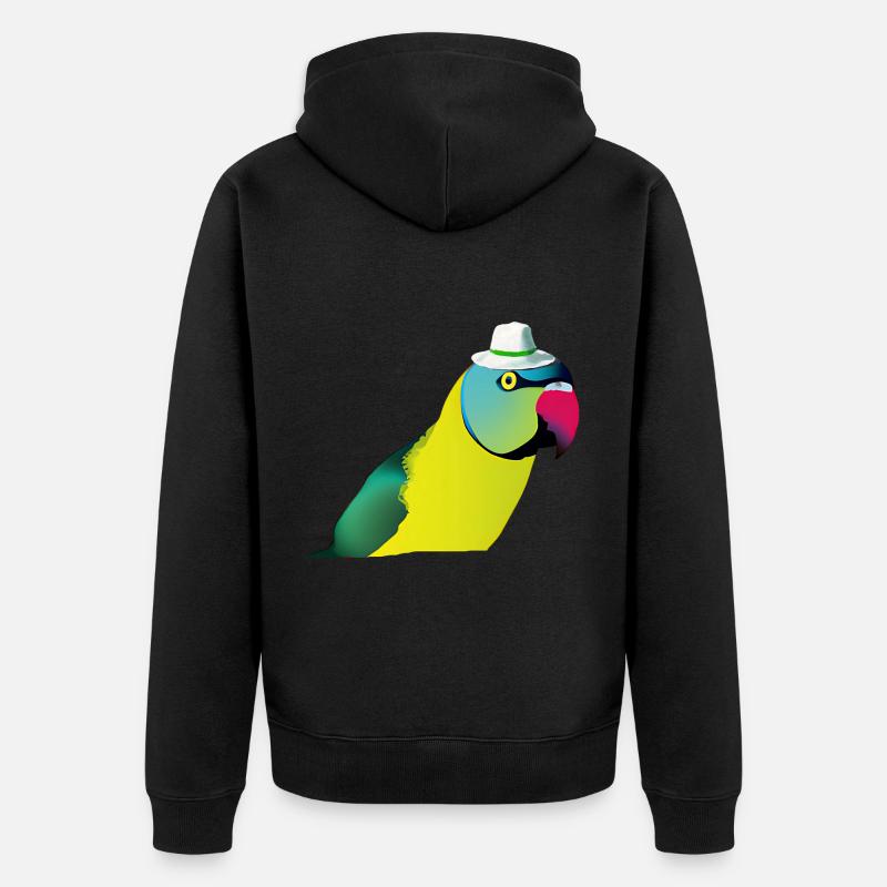 Perroquet indien à collier - Veste à capuche bio Premium Unisexe - noir