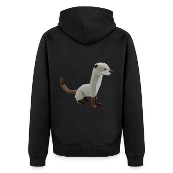 Polygon Frettchen - Unisex Premium Bio Zip Hoodie - Schwarz - Hinten - Nico (187cm)