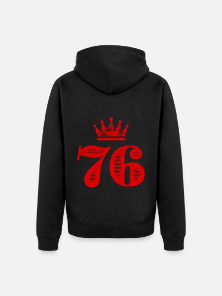 76 Couronne numérique - Veste à capuche bio Premium Unisexe - noir