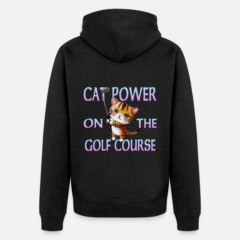 Chat de golf - Veste à capuche bio Premium Unisexe - noir