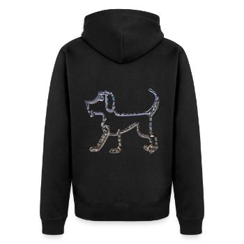Chien d’eau claire - Veste à capuche bio Premium Unisexe - noir - Dos - Nico (187cm)