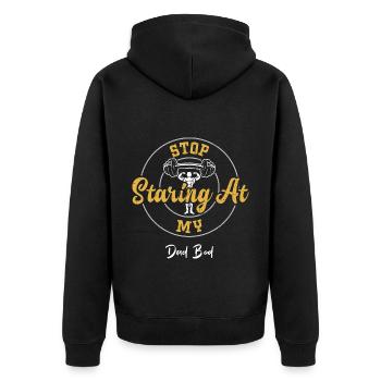 Arrête de regarder mon papa Bod - Gym - Veste à capuche bio Premium Unisexe - noir - Dos - Nico (187cm)