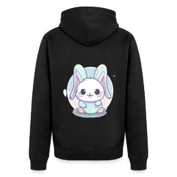 Easter Bunny Easter Bunny Bunny Gift - Unisex Premium Organic Zip Hoodie - black - Back - Nico (187cm)