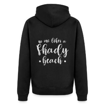 No One Likes A Shady Beach 3 - Unisex Premium Bio Zip Hoodie - Schwarz - Hinten - Nico (187cm)