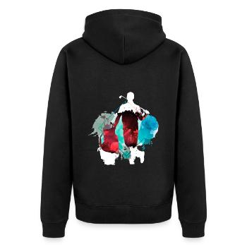 Golf Golfen Golfspieler Sport Hobby Club Bunt - Unisex Premium Bio Zip Hoodie - Schwarz - Hinten - Nico (187cm)