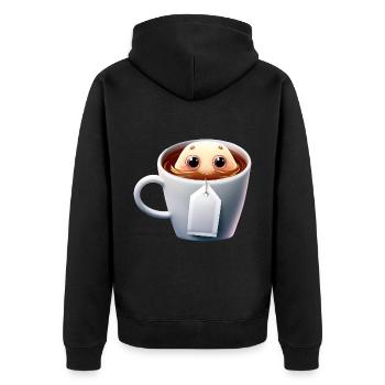 Sachet de thé gourmand - Veste à capuche bio Premium Unisexe - noir - Dos - Nico (187cm)