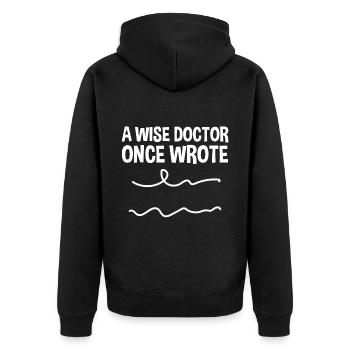 Un médecin sage a écrit 2 - Veste à capuche bio Premium Unisexe - noir - Dos - Nico (187cm)