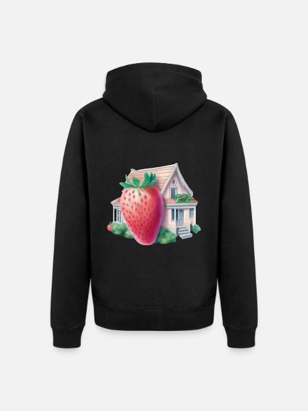 Erdbeerhaus - Unisex Premium Bio Zip Hoodie - Schwarz