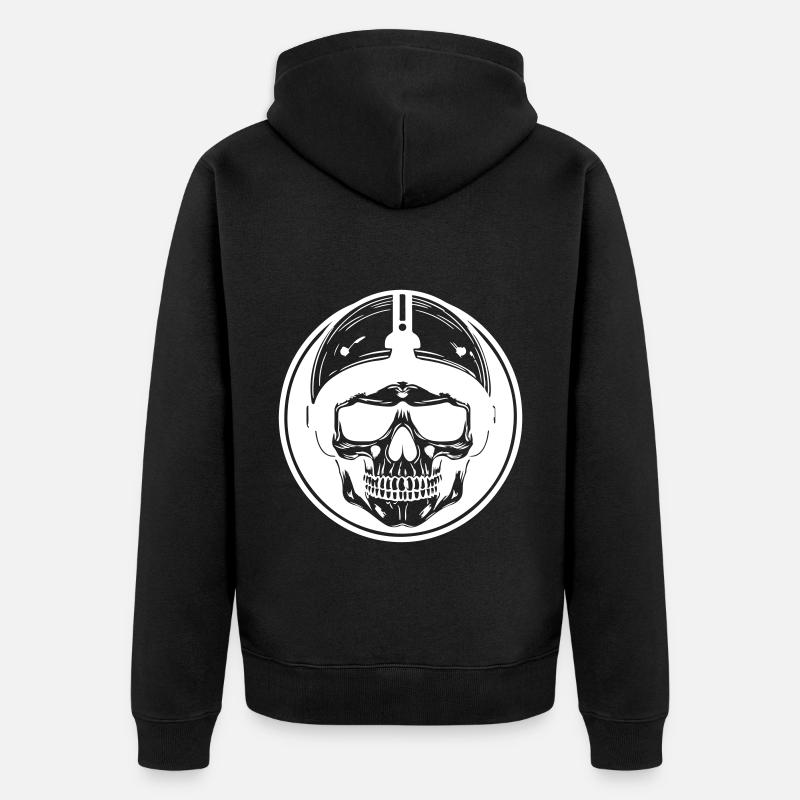 Crâne de motard - Veste à capuche bio Premium Unisexe - noir