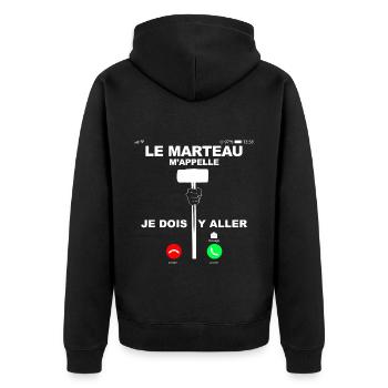 Sport Training Marteau Exercice - Veste à capuche bio Premium Unisexe - noir - Dos - Nico (187cm)