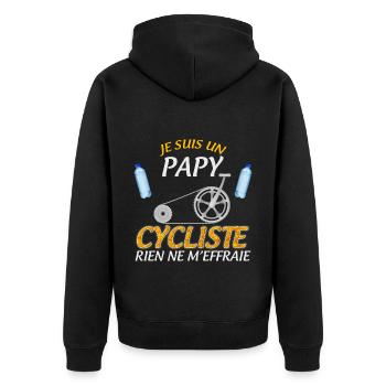 Papy à vélo c'est le plus fort cadeau homme - Veste à capuche bio Premium Unisexe - noir - Dos - Nico (187cm)