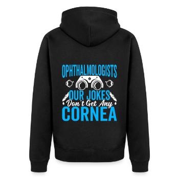 L’ophtalmologiste plaisante, n’a pas d’opticiens cornéens - Veste à capuche bio Premium Unisexe - noir - Dos - Nico (187cm)