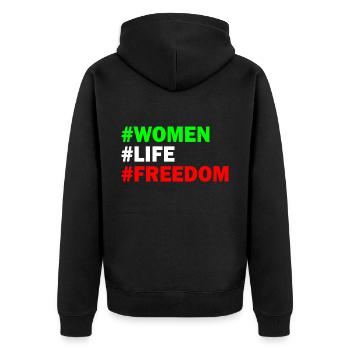 Women life freedom - Veste à capuche bio Premium Unisexe - noir - Dos - Nico (187cm)
