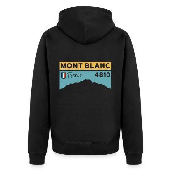 Tour du Mont Blanc 4810 Trekking Hiking TMB - Unisex Premium Organic Zip Hoodie - black - Back - Nico (187cm)