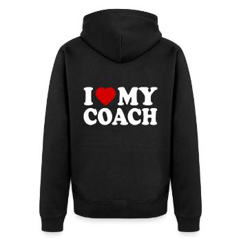 I love my coach - Veste à capuche bio Premium Unisexe - noir - Dos - Nico (187cm)