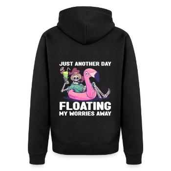 Rafting Wassersport | River Tubing Fluss Geschenke - Unisex Premium Bio Zip Hoodie - Schwarz - Hinten - Nico (187cm)