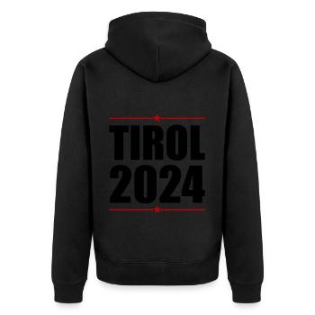 Tyrol 2024 - Unisex Premium Organic Zip Hoodie - black - Back - Nico (187cm)