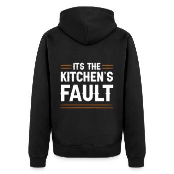 It's The Kitchen's Fault 4 - Unisex Premium Organic Zip Hoodie - black - Back - Nico (187cm)