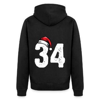 34 Numéro Noël - Veste à capuche bio Premium Unisexe - noir - Dos - Nico (187cm)