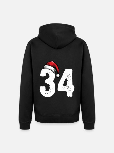 34 Numéro Noël - Veste à capuche bio Premium Unisexe - noir