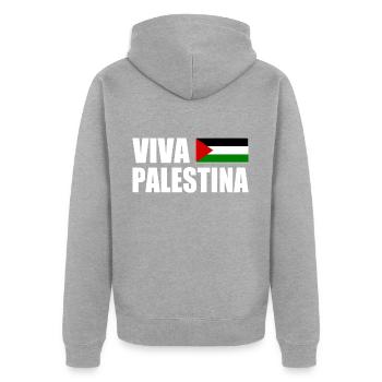 Viva palestina - Veste à capuche bio Premium Unisexe - gris chiné - Dos - Nico (187cm)