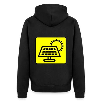 Symbole de l’installation photovoltaïque Énergie solaire - Veste à capuche bio Premium Unisexe - noir - Dos - Nico (187cm)