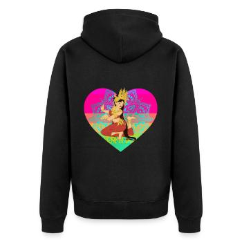 Tänzerin Asien Indien Thailand Herz Urlaub - Unisex Premium Bio Zip Hoodie - Schwarz - Hinten - Nico (187cm)
