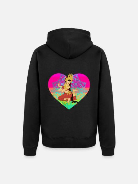 Dancer Asia India Thailand Heart Holiday - Unisex Premium Organic Zip Hoodie - black