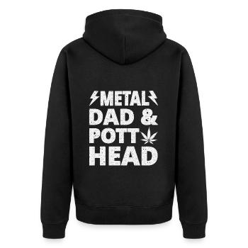 Tête de Pott Dad en Métal - Veste à capuche bio Premium Unisexe - noir - Dos - Nico (187cm)