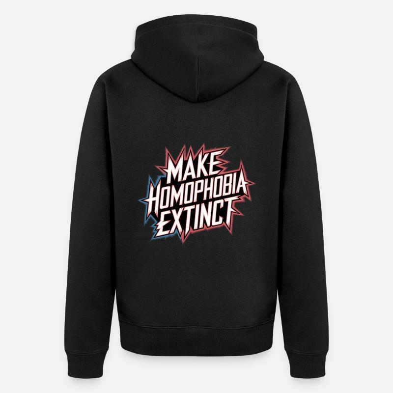 Make Homophobia Extinct 7 - Unisex Premium Bio Zip Hoodie - Schwarz