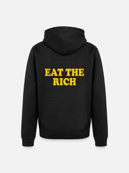 Eat the rich - Unisex Premium Organic Zip Hoodie - black
