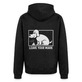 Leave Your Mark Hund Hundhaufen für einen - Unisex Premium Bio Zip Hoodie - Schwarz - Hinten - Nico (187cm)