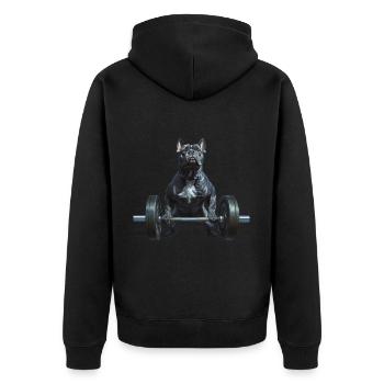 Cane Corso - Unisex Premium Bio Zip Hoodie - Schwarz - Hinten - Nico (187cm)