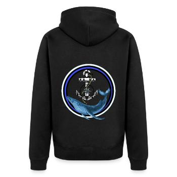 Mammifère marin Poisson Baleine Poisson Ancre maritime - Veste à capuche bio Premium Unisexe - noir - Dos - Nico (187cm)