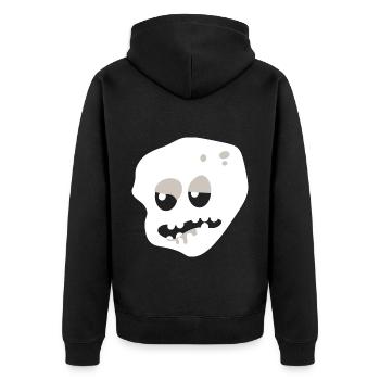 Zombie Kopf T-Shirt - Unisex Premium Bio Zip Hoodie - Schwarz - Hinten - Nico (187cm)