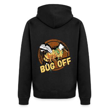 Bug Off Pest Control Exterminator Design for a - Unisex Premium Organic Zip Hoodie - black - Back - Nico (187cm)