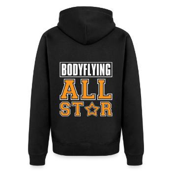 Indoor Skydiving - Unisex Premium Organic Zip Hoodie - black - Back - Nico (187cm)