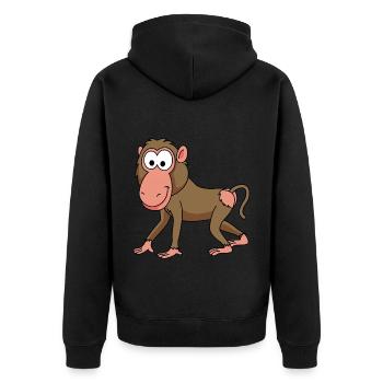 Monkey monkey comic - Unisex Premium Organic Zip Hoodie - black - Back - Nico (187cm)