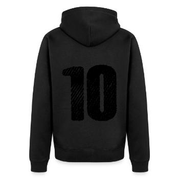 Maillot à 10 chiffres - Veste à capuche bio Premium Unisexe - noir - Dos - Nico (187cm)