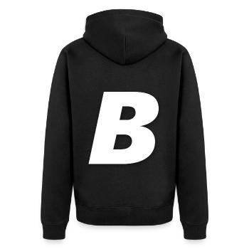 B - Veste à capuche bio Premium Unisexe - noir - Dos - Nico (187cm)