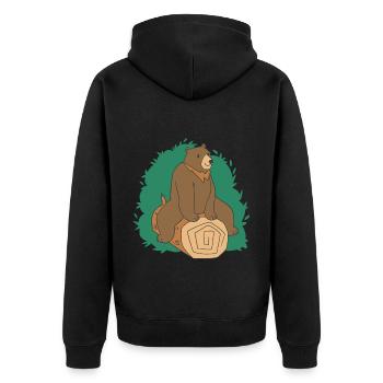 Brown Bear Tree Bear Motif for Brown Bears Team and - Unisex Premium Organic Zip Hoodie - black - Back - Nico (187cm)