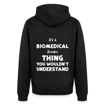 C’est une science biomédicale... - Veste à capuche bio Premium Unisexe - noir - Dos - Nico (187cm)
