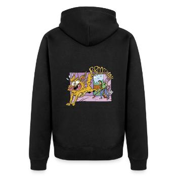 Aspirateur de chat Drôle Humour Bande Dessinée Dessin Animé - Veste à capuche bio Premium Unisexe - noir - Dos - Nico (187cm)